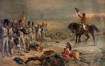 The Last Stand Of The Imperial Guards At Waterloo Robert Alexander Hillingford historical battle scenes Oil Paintings